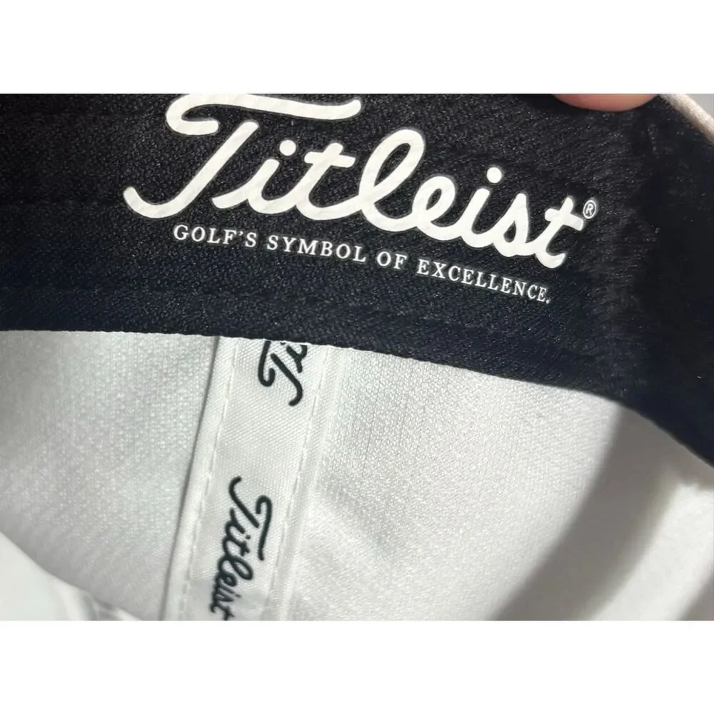 White Titleist Adjustable Golf Hat Red Font Used Flaw